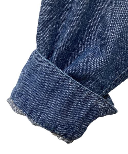 45R（フォーティファイブ・アール）45R (フォーティファイブ・アール) 瑠璃ダンガリーデニムの908スタンドグランパプルシャツ インディゴ サイズ:3の古着・服飾アイテム