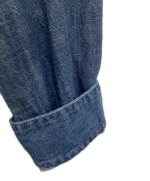 45R（フォーティファイブ・アール）45R (フォーティファイブ・アール) 瑠璃ダンガリーデニムの908スタンドグランパプルシャツ インディゴ サイズ:3の古着・服飾アイテム