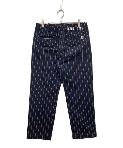 SEQUEL（シークエル）SEQUEL (シークエル) ストライプパンツ ネイビー サイズ:Sの古着・服飾アイテム