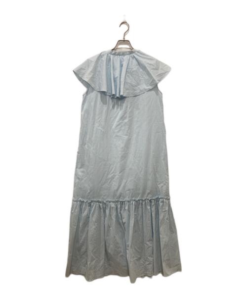 CASA FLINE（カーサフライン）CASA FLINE (カーサフライン) ビッグカラーノースリーブドレス ブルー サイズ:Freeの古着・服飾アイテム