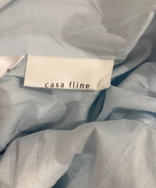 CASA FLINE（カーサフライン）CASA FLINE (カーサフライン) ビッグカラーノースリーブドレス ブルー サイズ:Freeの古着・服飾アイテム