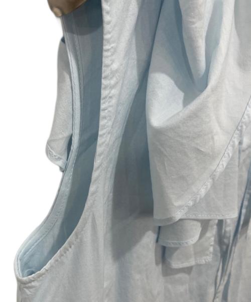 CASA FLINE（カーサフライン）CASA FLINE (カーサフライン) ビッグカラーノースリーブドレス ブルー サイズ:Freeの古着・服飾アイテム