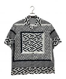 VERSACE（ヴェルサーチェ）の古着「GRECA S/S Shirt」｜ホワイト×ネイビー