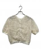 NOLLEY'Sノーリーズ）の古着「シフォン刺繍生地クルーネックカーディガン」｜アイボリー