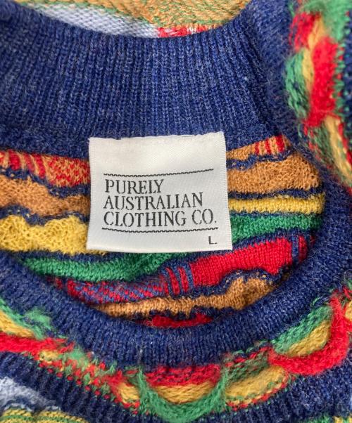 PUREY AUSTRALIAN CLOTHING CO.（ピュアリーオーストラリアン）PUREY AUSTRALIAN CLOTHING CO. (ピュアリーオーストラリアン) 古着3Dニット マルチカラー サイズ:Lの古着・服飾アイテム