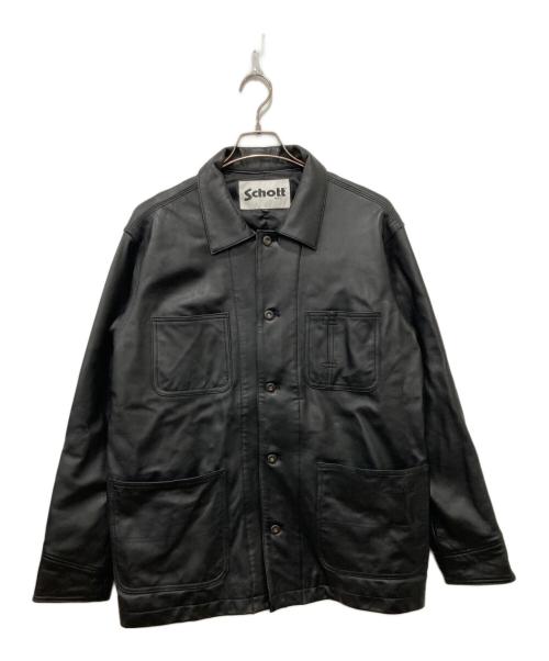 Schott（ショット）Schott (ショット) LAMB LEATHER COVERALL JACKET ブラック サイズ:Lの古着・服飾アイテム