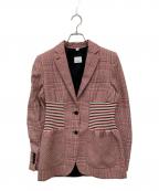 BURBERRYバーバリー）の古着「ハウンドトゥーステーラードジャケット」｜レッド