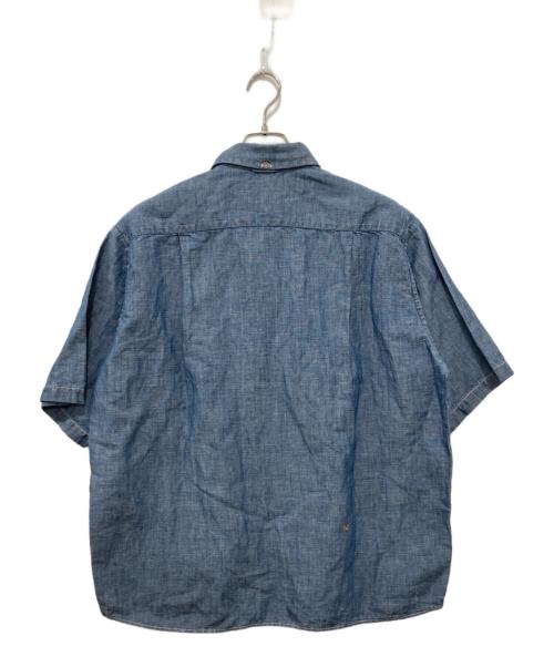 45R（フォーティファイブ・アール）45R (フォーティファイブ・アール) 綿麻瑠璃ダンガリーのオーシャン半袖シャツ インディゴ サイズ:4の古着・服飾アイテム