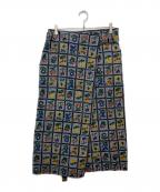 45Rフォーティファイブ・アール）の古着「ダンガリーカディフルールシャンブルプリントのラップスカート」｜ブルー