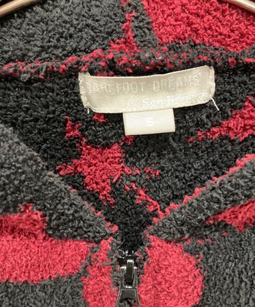 barefoot dreams（ベアフットドリームス）BAREFOOT DREAMS (ベアフットドリームス) Ron Herman (ロンハーマン) アロハ柄パイルジップパーカー ブラック×レッド サイズ:Sの古着・服飾アイテム