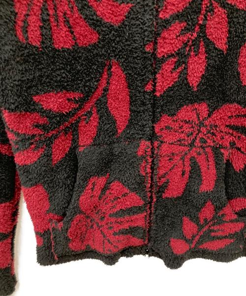 barefoot dreams（ベアフットドリームス）BAREFOOT DREAMS (ベアフットドリームス) Ron Herman (ロンハーマン) アロハ柄パイルジップパーカー ブラック×レッド サイズ:Sの古着・服飾アイテム