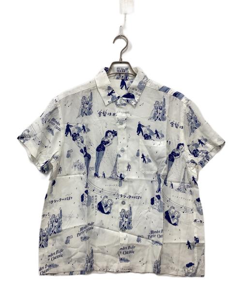 Porter Classic（ポータークラシック）Porter Classic (ポータークラシック) BLONDES PREFER PC ALOHA SHIRT ブルー×ホワイト サイズ:XSの古着・服飾アイテム