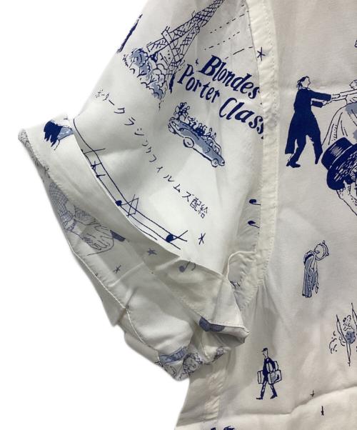 Porter Classic（ポータークラシック）Porter Classic (ポータークラシック) BLONDES PREFER PC ALOHA SHIRT ブルー×ホワイト サイズ:XSの古着・服飾アイテム