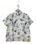 Porter Classic（ポータークラシック）の古着「BLONDES PREFER PC ALOHA SHIRT」｜ブルー×ホワイト