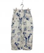 Porter Classicポータークラシック）の古着「BLONDES PREFER PC ALOHA PANTS」｜ブルー×ホワイト