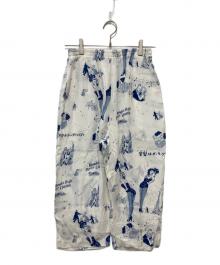 Porter Classic（ポータークラシック）の古着「BLONDES PREFER PC ALOHA PANTS」｜ブルー×ホワイト