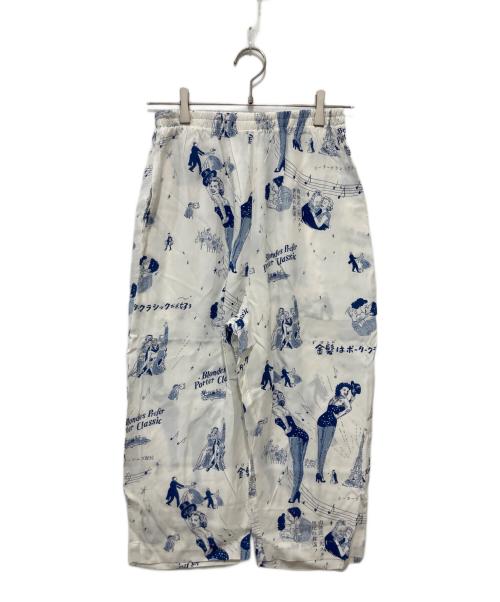 Porter Classic（ポータークラシック）Porter Classic (ポータークラシック) BLONDES PREFER PC ALOHA PANTS ブルー×ホワイト サイズ:XSの古着・服飾アイテム