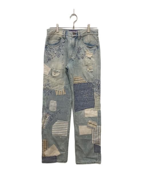 RALPH LAUREN Purple Label（ラルフ ローレン パープル レーベル）RALPH LAUREN Purple Label (ラルフ ローレン パープル レーベル) パッチワークデニムパンツ インディゴ サイズ:26の古着・服飾アイテム