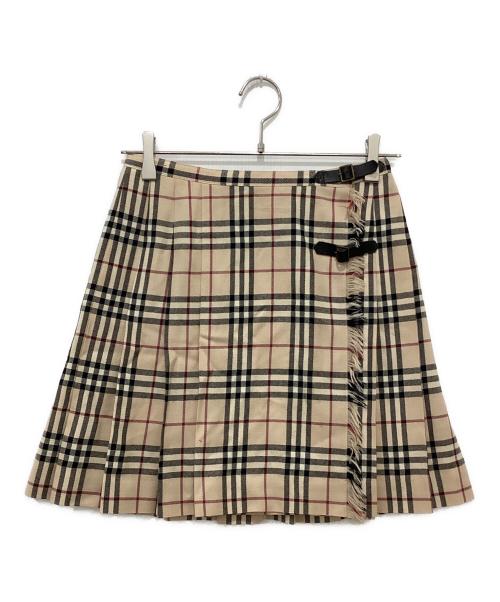 BURBERRY BLUE LABEL（バーバリー ブルー レーベル）BURBERRY BLUE LABEL (バーバリーロンドンブルーレーベル) ノバチェックラップスカート ベージュ サイズ:36の古着・服飾アイテム