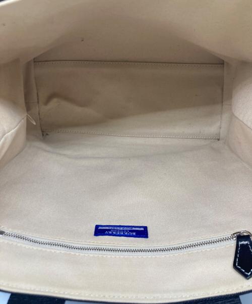 BURBERRY BLUE LABEL（バーバリーロンドンブルーレーベル）BURBERRY BLUE LABEL (バーバリーロンドンブルーレーベル) キャンバストートバッグ ブラックの古着・服飾アイテム