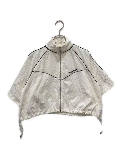 PRANK PROJECT（プランクプロジェクト）PRANK PROJECT (プランクプロジェクト) Bicolor Cropped Zip Topsハーフジップシャツ ホワイト サイズ:Fの古着・服飾アイテム