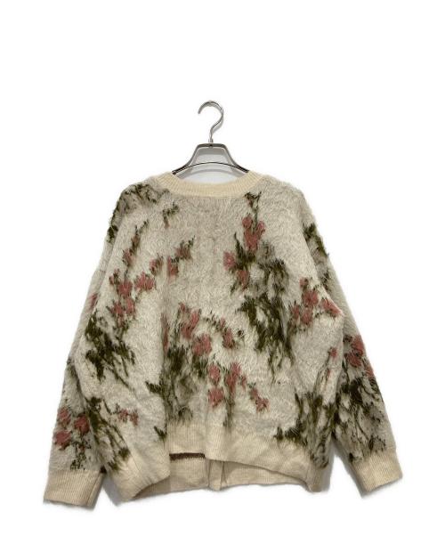 laruta（ラルータ）laruta (ラルータ) 花柄ジャガードシャギー2WAYニット ベージュ サイズ:Fの古着・服飾アイテム