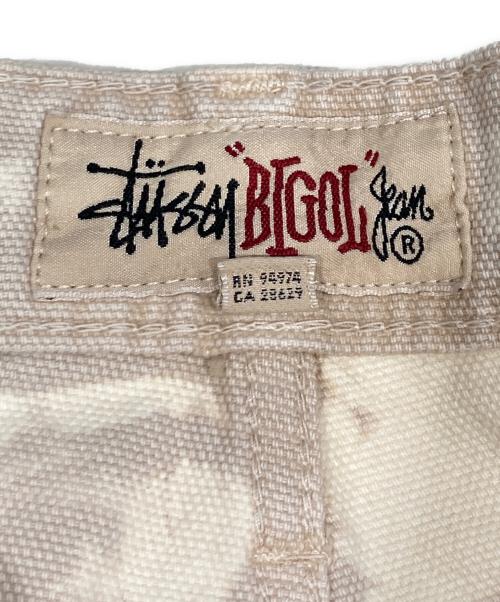 stussy（ステューシー）stussy (ステューシー) Distressed Canvas Big Ol Jeans ベージュ サイズ:W30の古着・服飾アイテム