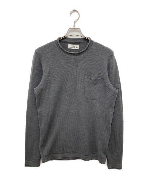 STONE ISLAND（ストーンアイランド）STONE ISLAND (ストーンアイランド) ポケットロングスリーブニット グレー サイズ:Mの古着・服飾アイテム