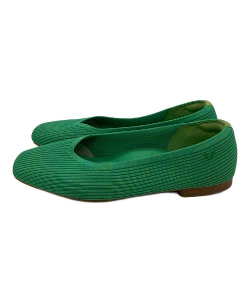 VIVALA（ヴィヴァラ）VIVALA (ヴィヴァラ) [Margot 2.0]スクエアトゥ フラットシューズ グリーン サイズ:36.5の古着・服飾アイテム