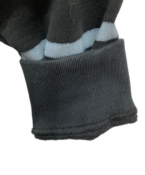 STONE ISLAND（ストーンアイランド）STONE ISLAND (ストーンアイランド) SUPREME (シュプリーム) Warp Stripe Hooded Sweatshirt ブラック×ブルー サイズ:Lの古着・服飾アイテム