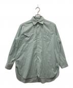45Rフォーティファイブ・アール）の古着「ミジンコールの908ガチャポケシャツ」｜グリーン