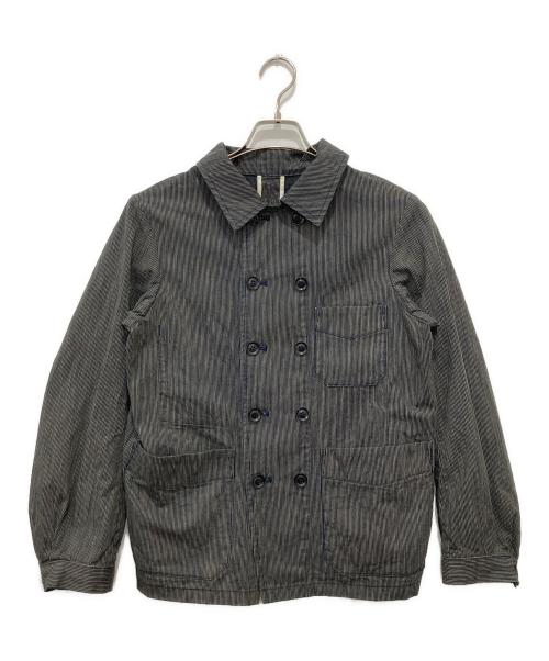 45R（フォーティファイブ・アール）45R (フォーティファイブ・アール) クックサージのダブルプティカバーオール ベージュ×ネイビー サイズ:2の古着・服飾アイテム