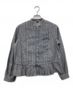 45Rフォーティファイブ・アール）の古着「インドカディシャツデニムのタックブラウス」｜ベージュ×ブルー