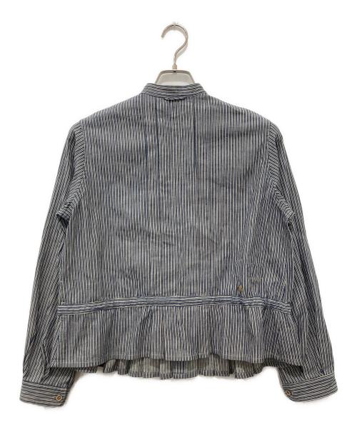 45R（フォーティファイブ・アール）45R (フォーティファイブ・アール) インドカディシャツデニムのタックブラウス ベージュ×ブルー サイズ:2の古着・服飾アイテム