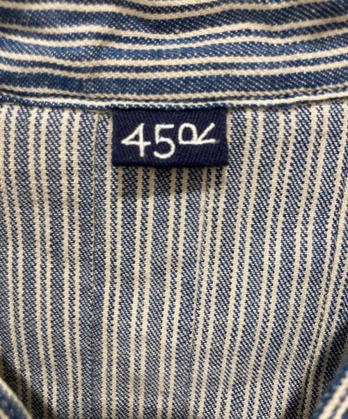 45R（フォーティファイブ・アール）45R (フォーティファイブ・アール) インドカディシャツデニムのタックブラウス ベージュ×ブルー サイズ:2の古着・服飾アイテム