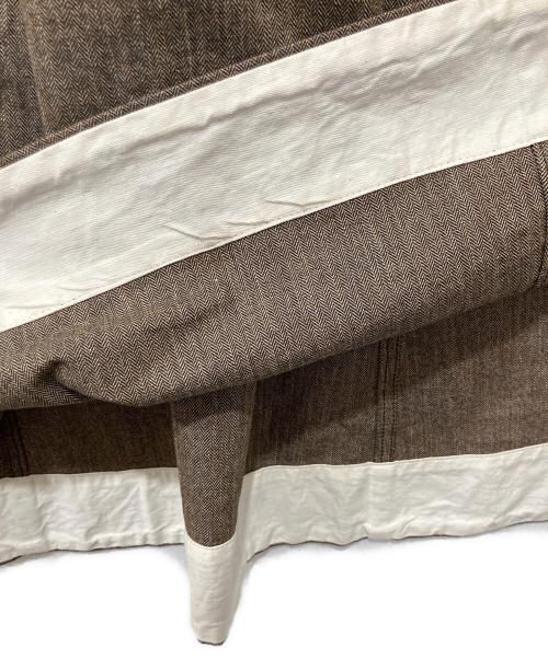 45R（フォーティファイブ・アール）45R (フォーティファイブ・アール) ミニヘリンボンコットンツイードのワークフレアスカート ブラウン サイズ:2の古着・服飾アイテム