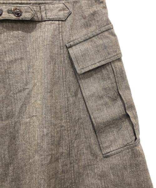 45R（フォーティファイブ・アール）45R (フォーティファイブ・アール) ミニヘリンボンコットンツイードのワークフレアスカート ブラウン サイズ:2の古着・服飾アイテム