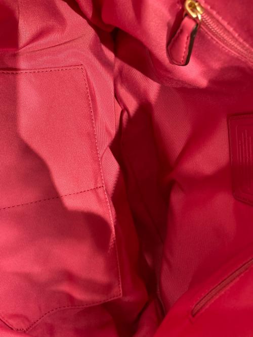 COACH（コーチ）COACH (コーチ) シグネチャー2WAYバッグ ベージュ×ピンクの古着・服飾アイテム