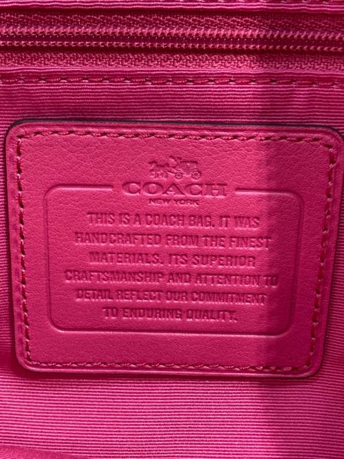COACH（コーチ）COACH (コーチ) シグネチャー2WAYバッグ ベージュ×ピンクの古着・服飾アイテム