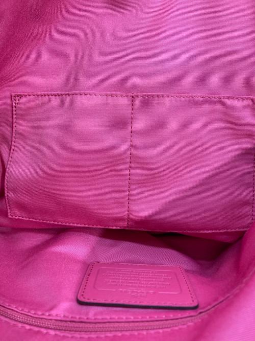 COACH（コーチ）COACH (コーチ) シグネチャー2WAYバッグ ベージュ×ピンクの古着・服飾アイテム