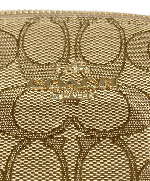 COACH（コーチ）COACH (コーチ) シグネチャー2WAYバッグ ベージュ×ピンクの古着・服飾アイテム