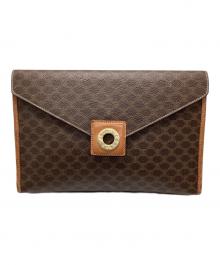 CELINE（セリーヌ）の古着「マカダム柄クラッチバッグ」｜ブラウン