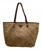 PRADAプラダ）の古着「キャンバストートバッグ」｜ベージュ