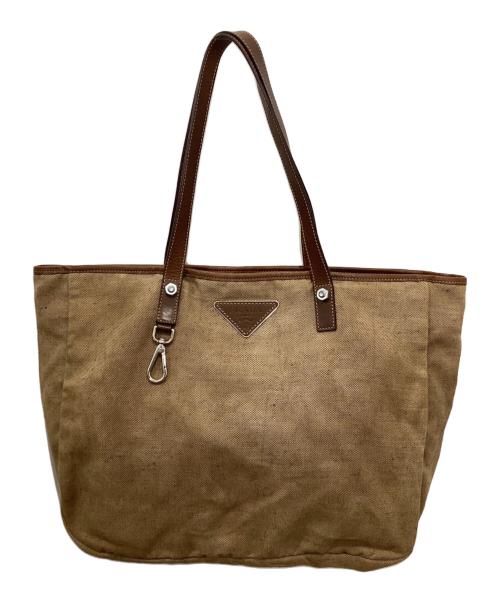 PRADA（プラダ）PRADA (プラダ) キャンバストートバッグ ベージュの古着・服飾アイテム