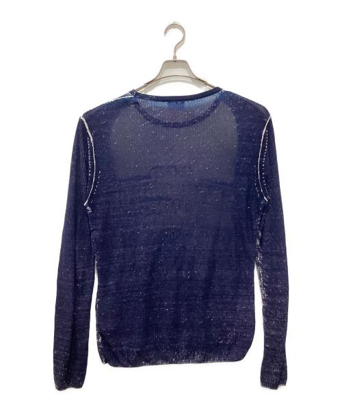 DIESEL（ディーゼル）DIESEL (ディーゼル) K-ROD Linen jumper with logo graphic ブルー×グレー サイズ:Mの古着・服飾アイテム