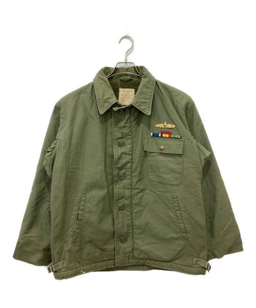 U'S NAVY（ユーエスネイビー）U'S NAVY (ユーエスネイビー) A-2ステンシルデッキジャケット オリーブ サイズ:Lの古着・服飾アイテム