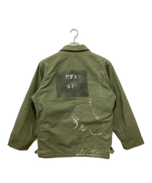 U'S NAVY（ユーエスネイビー）U'S NAVY (ユーエスネイビー) A-2ステンシルデッキジャケット オリーブ サイズ:Lの古着・服飾アイテム