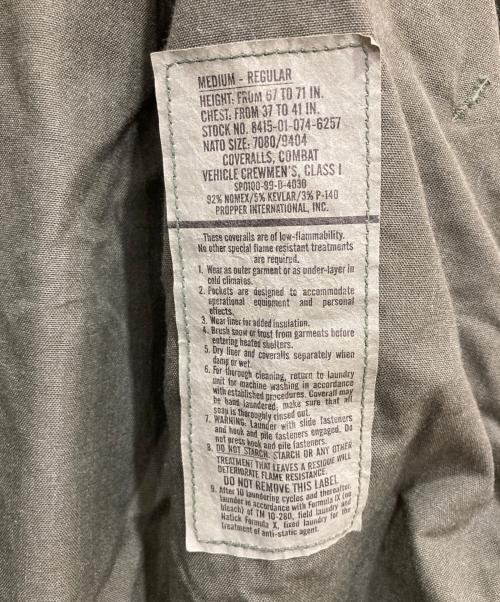 US ARMY（ユーエスアーミー）US ARMY (ユーエスアーミー) Nomex Cvc Coveralls オリーブ サイズ:Mの古着・服飾アイテム