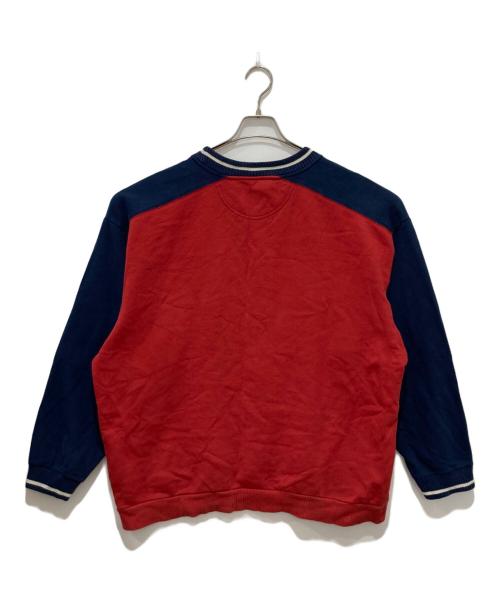 NIKE（ナイキ）NIKE (ナイキ) 刺繍ロゴスウェット/銀タグ ネイビー×レッド サイズ:XLの古着・服飾アイテム