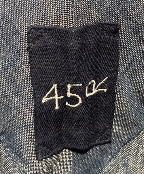 45R（フォーティファイブ・アール）45R (フォーティファイブ・アール) 綿麻シャンブレーのカットワークワンピース インディゴ サイズ:FREEの古着・服飾アイテム